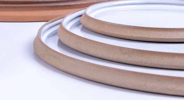 越前焼プレート「大地と海」大中小3点セット(化粧箱付き)