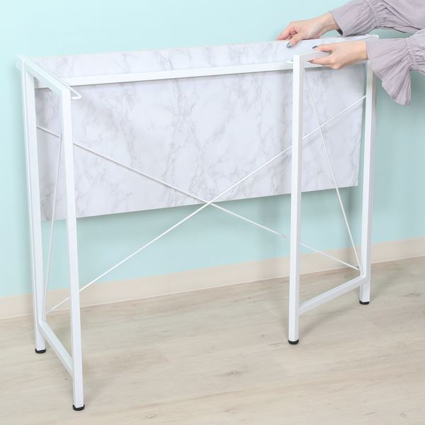 折りたたみデスク 約幅90×41cm ストーン 完成品【代引不可】