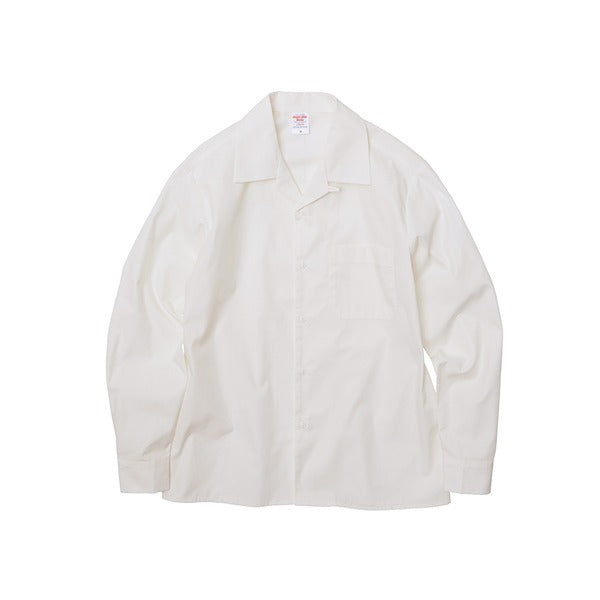 T/C ノンアイロンオープンカラー長袖シャツ オフホワイト XXL